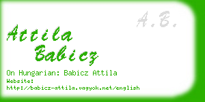 attila babicz business card